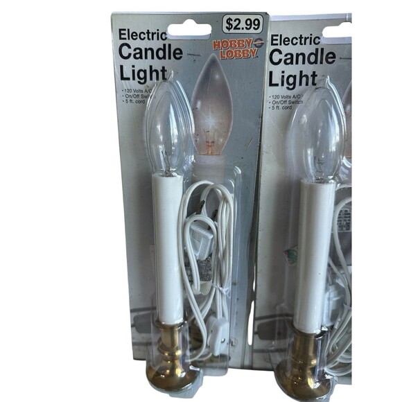 Mid Century Vintage Electric Candlesticks x 5 Brass Base Window Candle Plug In - Picture 5 of 11